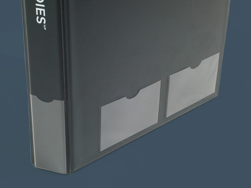 PVC Ring Binder with custom business card and spine pocket